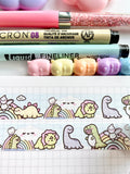 HAPPY DINOSAURS V.2 - 15mm WASHI TAPE (2 PER PERSON) - Marshmallow Studio