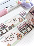 FRECKLE BEAR CAFE 2 - WIDE FOILED WASHI TAPE - Marshmallow Studio