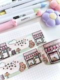 FRECKLE BEAR CAFE 2 - WIDE FOILED WASHI TAPE - Marshmallow Studio