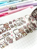 COCOA STICKER TIME - 20mm SILVER FOILED WASHI TAPE - Marshmallow Studio
