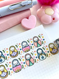 COCOA NESTED DOLLS - 20mm WASHI TAPE - Marshmallow Studio