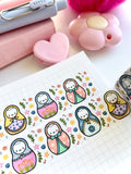 COCOA NESTED DOLLS - 20mm WASHI TAPE - Marshmallow Studio