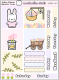 MALLOW PLANNER / HOBO COUSIN - WEEKLY KIT - COCOA BUNNY - PLANNER STICKERS - (2 PG) S1001 - Marshmallow Studio