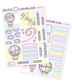 MALLOW PLANNER / HOBO COUSIN - WEEKLY KIT - UP & AWAY - PLANNER STICKERS - (2 PGS) S103 - Marshmallow Studio