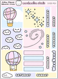 MALLOW PLANNER / HOBO COUSIN - WEEKLY KIT - UP & AWAY - PLANNER STICKERS - (2 PGS) S103 - Marshmallow Studio