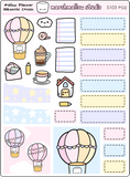 MALLOW PLANNER / HOBO COUSIN - WEEKLY KIT - UP & AWAY - PLANNER STICKERS - (2 PGS) S103 - Marshmallow Studio