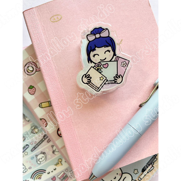 ACRYLIC PAGE CLIP - DEBBIE & HER PLANNERS - LIMITED EDITION - Marshmallow Studio