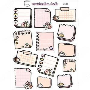 AUTUMN (FALL) NOTE STICKERS - PLANNER STICKERS - S186 - Marshmallow Studio