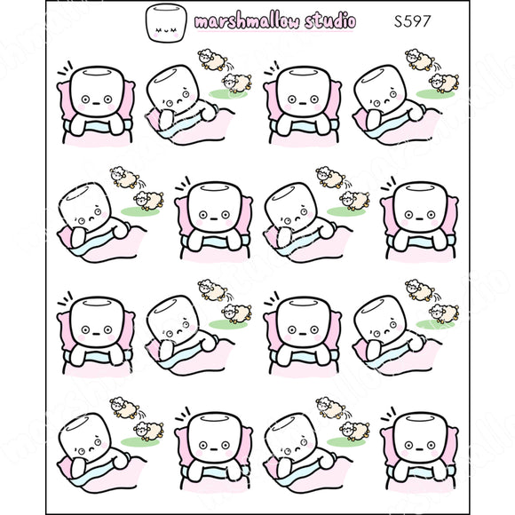 COCOA - CAN'T SLEEP V.2 - PLANNER STICKERS - S597 - Marshmallow Studio