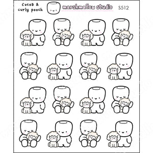 COCOA & CURLY POOCH - PLANNER STICKERS - S512 - Marshmallow Studio