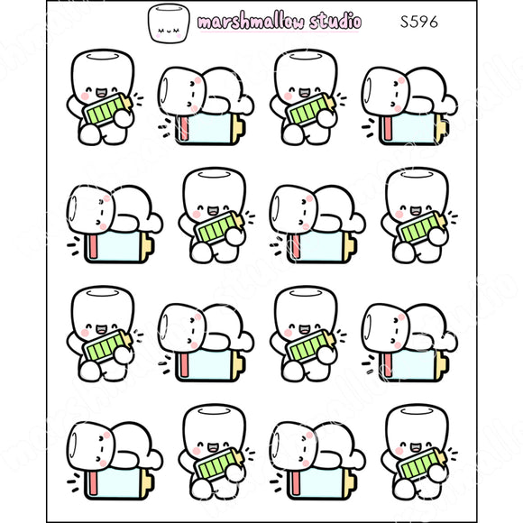 COCOA - HIGH / LOW BATTERY - PLANNER STICKERS - S596 - Marshmallow Studio