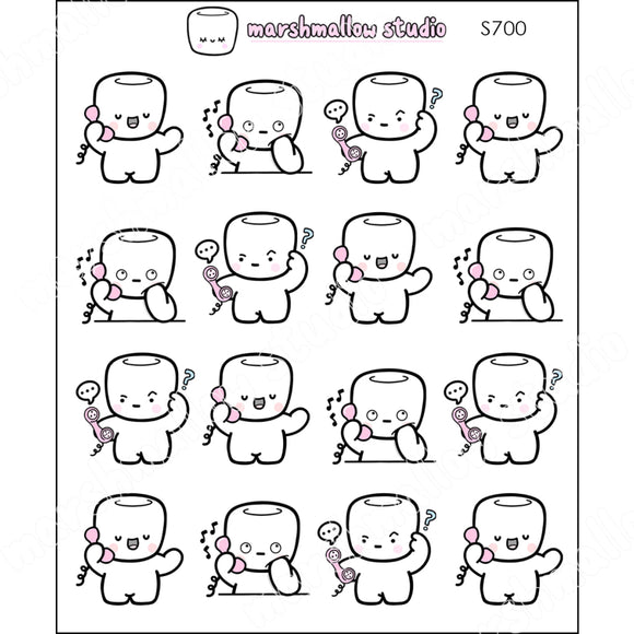 COCOA - ON THE PHONE - PLANNER STICKERS - S700 - Marshmallow Studio