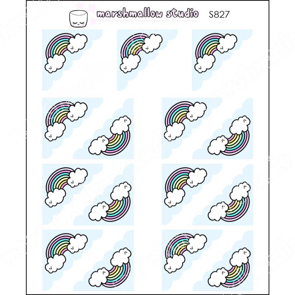 CORNER SCALLOP - HAPPY RAINBOW - PLANNER STICKERS - S827