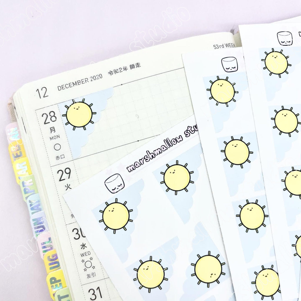 CORNER SCALLOP - HAPPY RAINBOW - PLANNER STICKERS - S827
