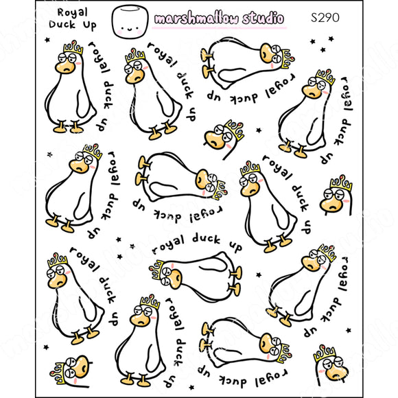 FLAT DUCK - ROYAL DUCK UP  - PLANNER STICKERS - S290 - Marshmallow Studio