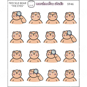 FRECKLE BEAR - THE EYES - PLANNER STICKERS - S946 - Marshmallow Studio