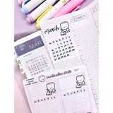 HOBONICHI COUSIN - MONTH COVERS (WEEKLY PAGES) - PLANNER STICKERS - S617 - Marshmallow Studio