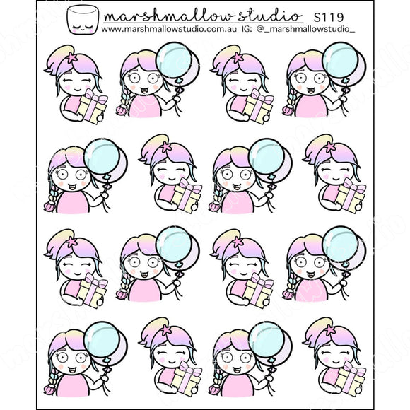 SHEILA SUGAR - BIRTHDAY LOVE - PLANNER STICKERS - S119 - Marshmallow Studio