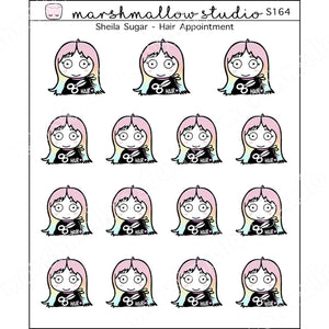 SHEILA SUGAR - HAIR APPOINTMENT - PLANNER STICKERS S164 - Marshmallow Studio
