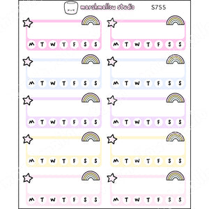 WEEKLY TRACKERS - PLANNER STICKERS - S755 - Marshmallow Studio