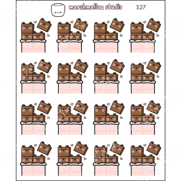 FRECKLE BEAR - BEARY CHOCOLATEY - PLANNER STICKERS - S27 - Marshmallow Studio