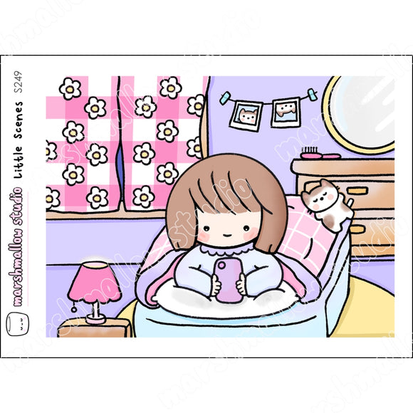 LITTLE SCENE STICKERS - THE NIGHT SCROLLING ONE (LARGE) - PLANNER STICKERS - S249 - Marshmallow Studio