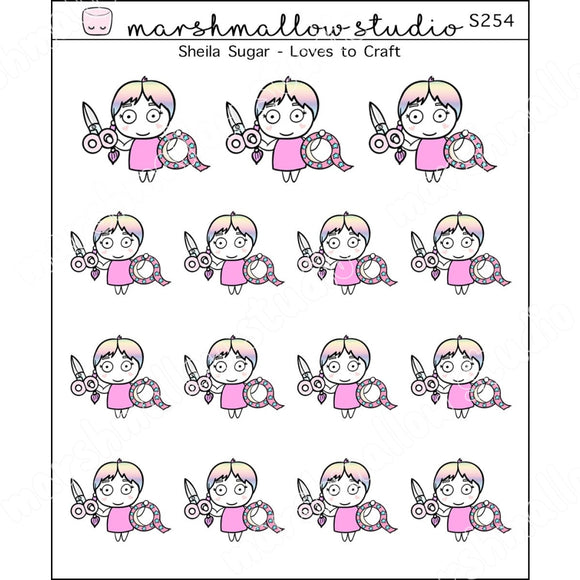 SHEILA SUGAR - LOVES TO CRAFT - PLANNER STICKERS - S254 - Marshmallow Studio