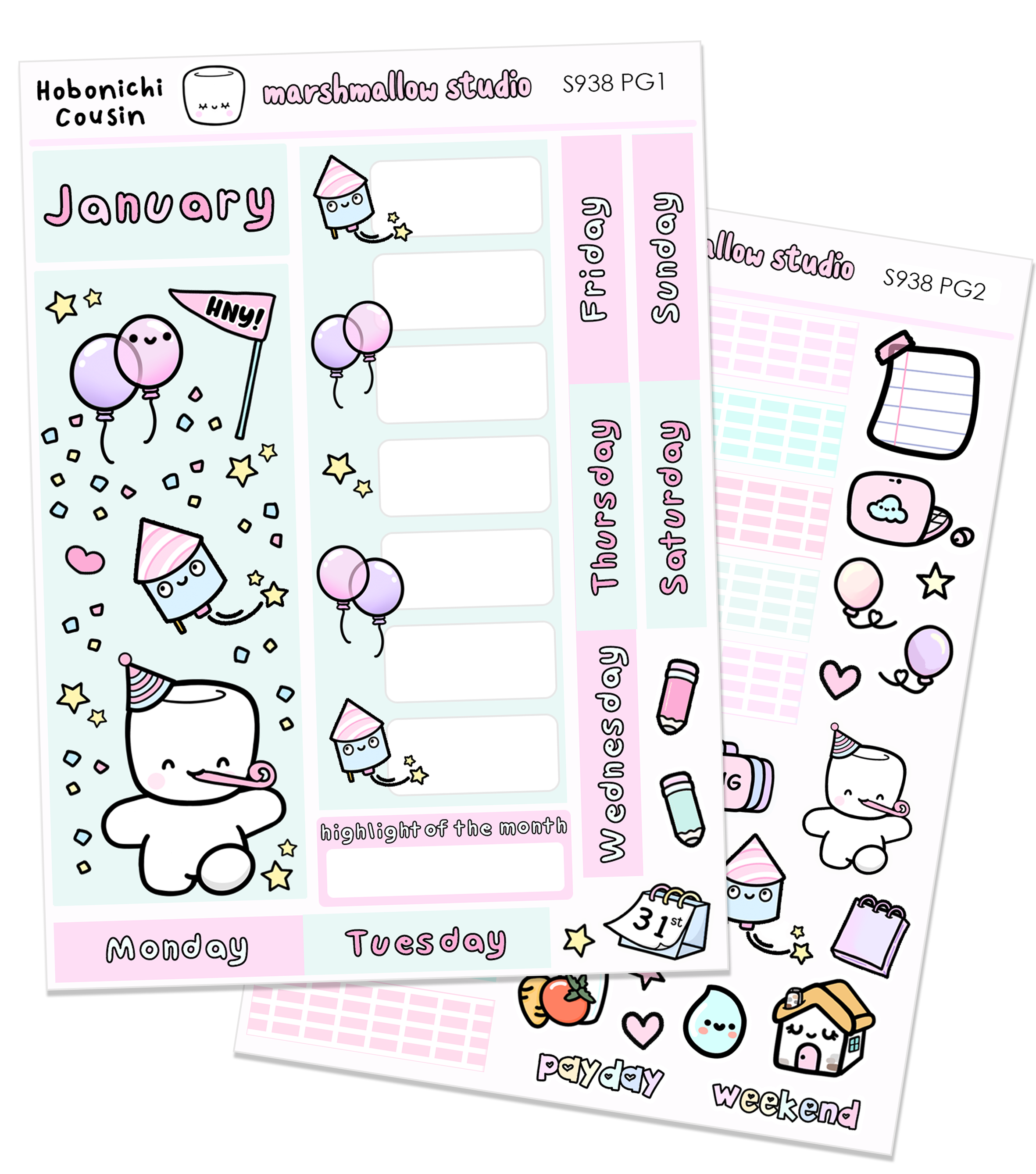 Sisy Boutique Monthly Planner Stickers