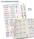A5 / HOBO COUSIN - 2027 YEARLY OVERVIEW STICKERS - J073