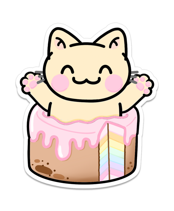 DIGITAL DOWNLOAD - BIRTHDAY CAKE CAT - Marshmallow Studio
