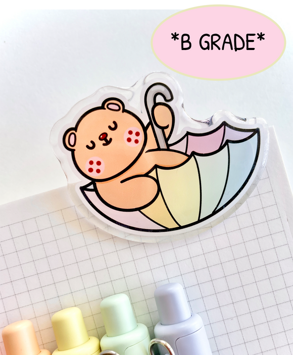 *B GRADE* ACRYLIC PAGE CLIP - FRECKLE BEAR SAIL AWAY