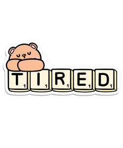 STICKER FLAKE - FRECKLE BEAR TIRED - F340 - Marshmallow Studio