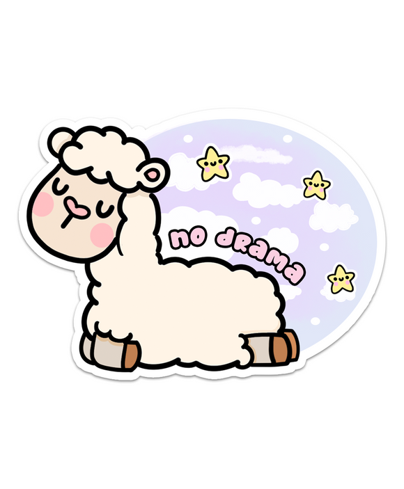 STICKER FLAKE - NO DRAMA LLAMA - F367 - Marshmallow Studio