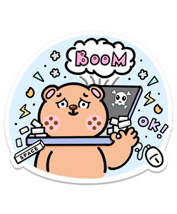 DIGITAL DOWNLOAD - FRECKLE BEAR "BOOM" - Marshmallow Studio