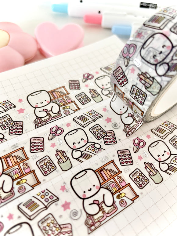 COCOA STICKER TIME - 20mm SILVER FOILED WASHI TAPE