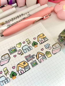 HOME IS WHERE THE HEART IS - 20mm PET CLEAR FOILED WASHI TAPE - Marshmallow Studio