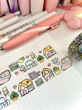 HOME IS WHERE THE HEART IS - 20mm PET CLEAR FOILED WASHI TAPE - Marshmallow Studio