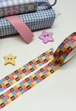 PUMPKIN CHECKS - 15mm FOILED WASHI TAPE - Marshmallow Studio