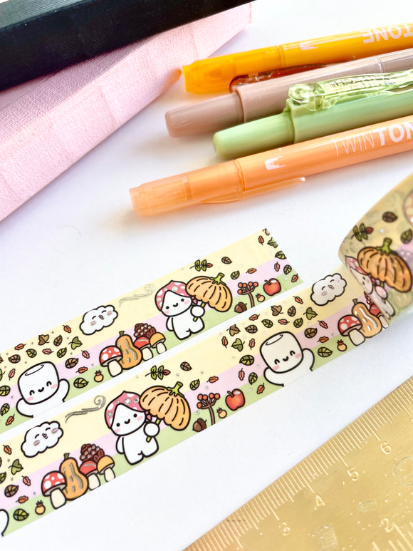 AUTUMN WITH COCOA - (*LIMIT 2 PER PERSON) - 20mm FOILED WASHI TAPE - Marshmallow Studio