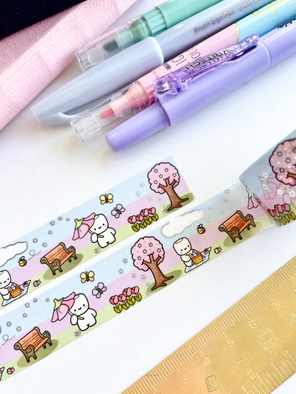 SPRING WITH COCOA - (*LIMIT 2 PER PERSON) - 20mm FOILED WASHI TAPE - Marshmallow Studio
