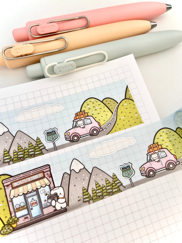 ROAD TRIP - 30mm WIDE FOILED WASHI TAPE - Marshmallow Studio