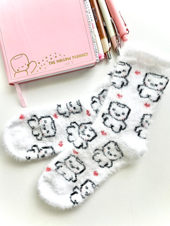 FLUFFY LOUNGE SOCKS - HEART OF COCOA - Marshmallow Studio