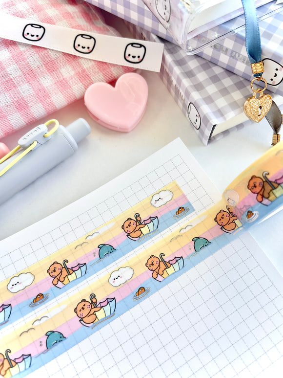 FRECKLE BEAR - SAIL AWAY V.2 - 15mm FOILED WASHI TAPE - Marshmallow Studio