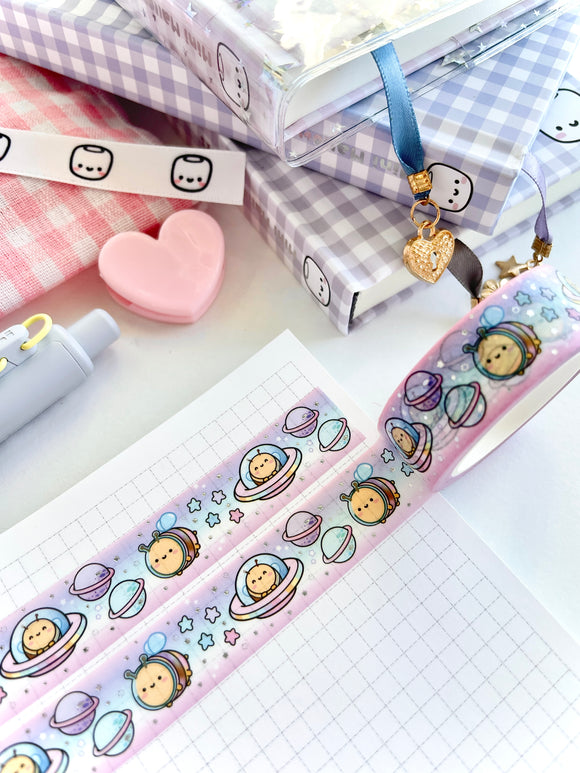 SPACE BEES V.2 - 15mm FOILED WASHI TAPE - Marshmallow Studio