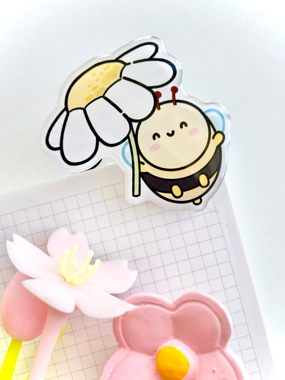 ACRYLIC PAGE CLIP - DAISY UMBRELLA CHUBBY BEE - Marshmallow Studio