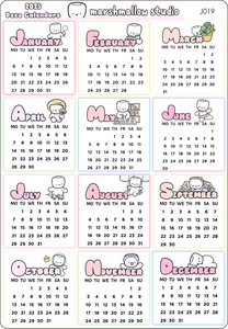 2025 DECO CALENDARS - JUMBO SHEET - PLANNER STICKERS - J019 - Marshmallow Studio