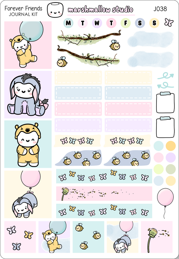 JOURNAL KIT - FOREVER FRIENDS - PLANNER STICKERS - J038 - Marshmallow Studio