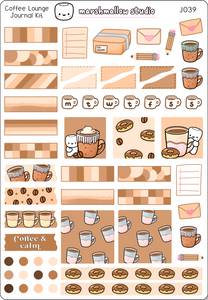 JOURNAL KIT - COFFEE LOUNGE - PLANNER STICKERS - J039 - Marshmallow Studio