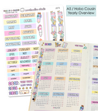A5 / HOBO COUSIN - 2027 YEARLY OVERVIEW STICKERS - J073 - Marshmallow Studio