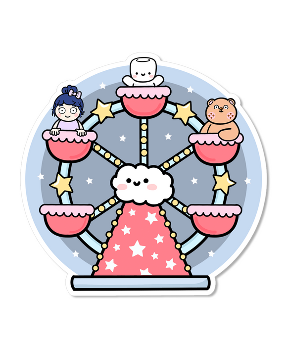 STICKER FLAKE - CHRISTMAS CARNIVAL FERRIS WHEEL - LF9